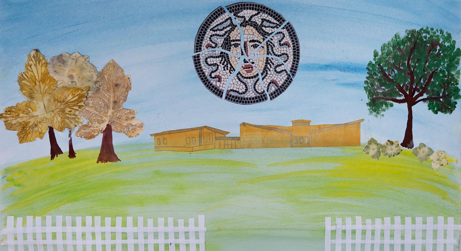Brading Roman Villa collage artwork by Tyler