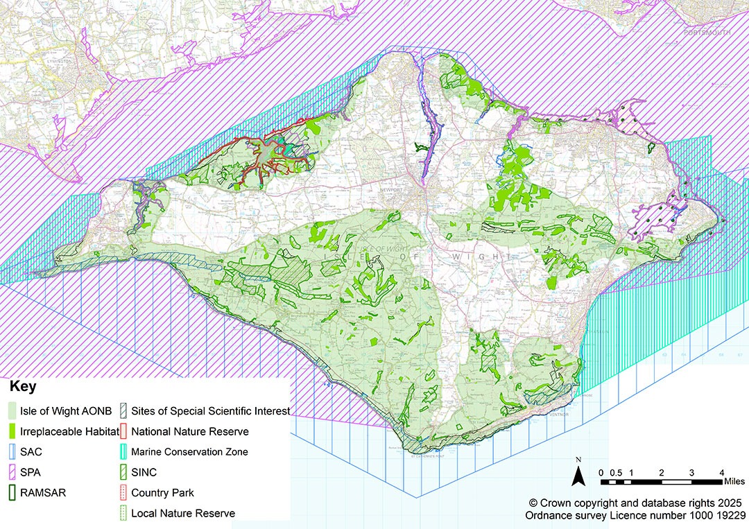 Isle of Wight AONB Designations Map