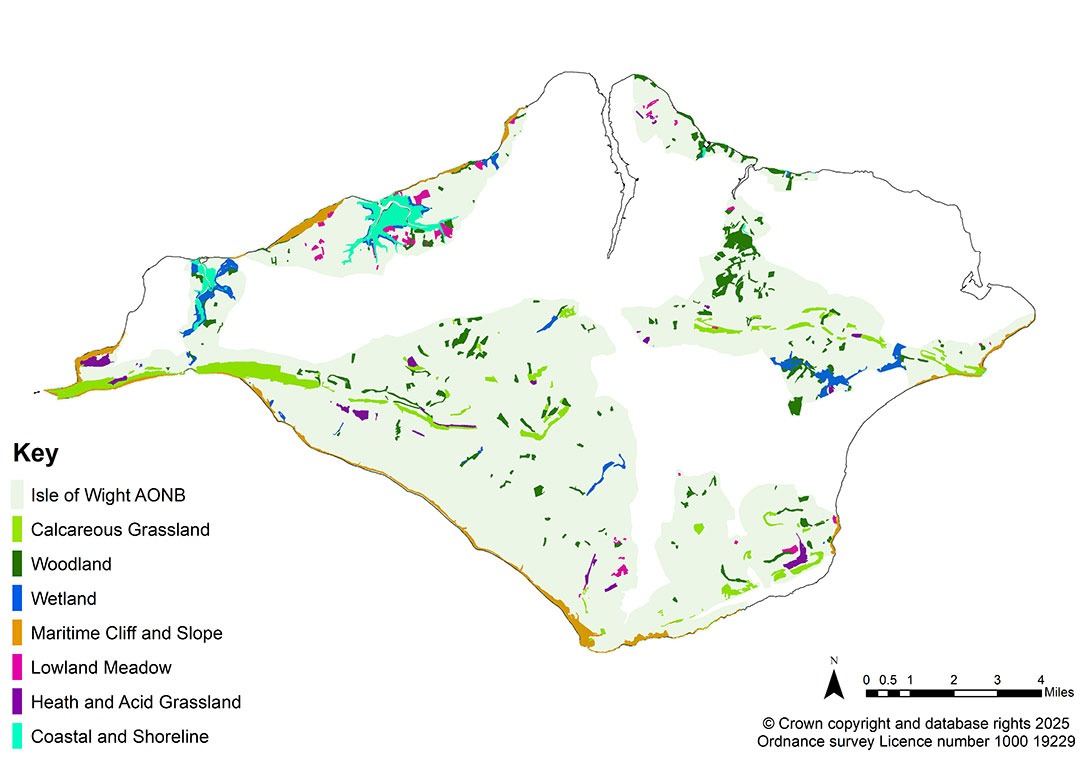 Isle of Wight National Landscape Priority Habitat Map