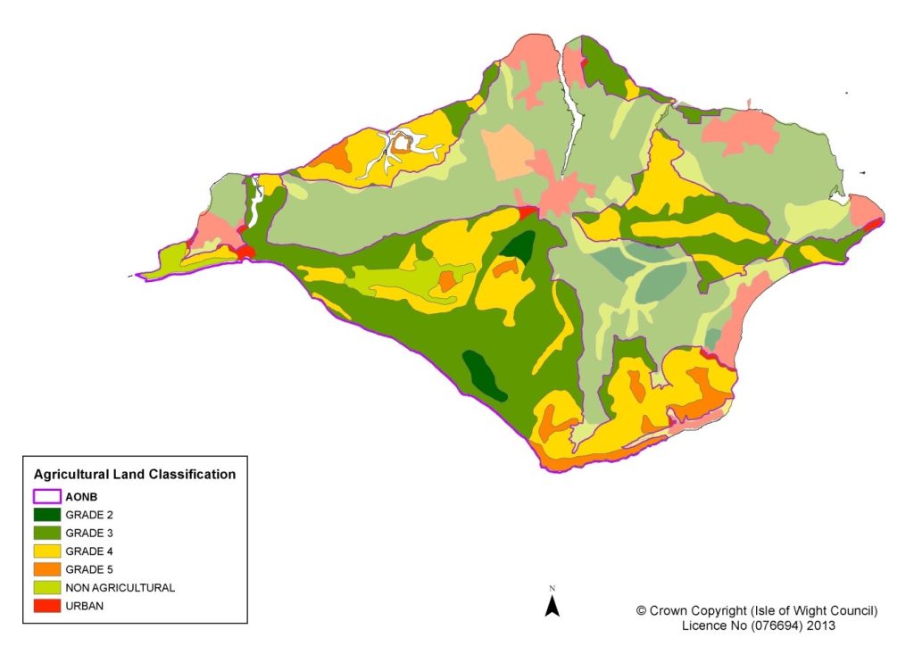 Map showing agricultural land classification