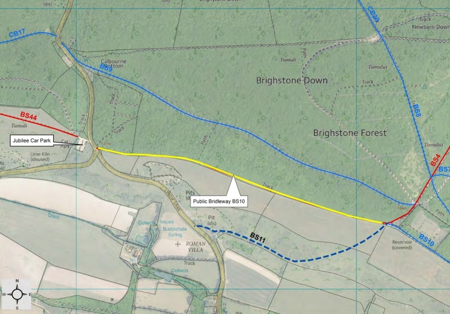 Drawn Tennyson Trail map with improvements highlighted