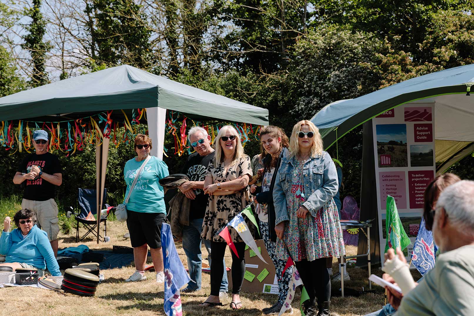 Group at walking event watching speakers