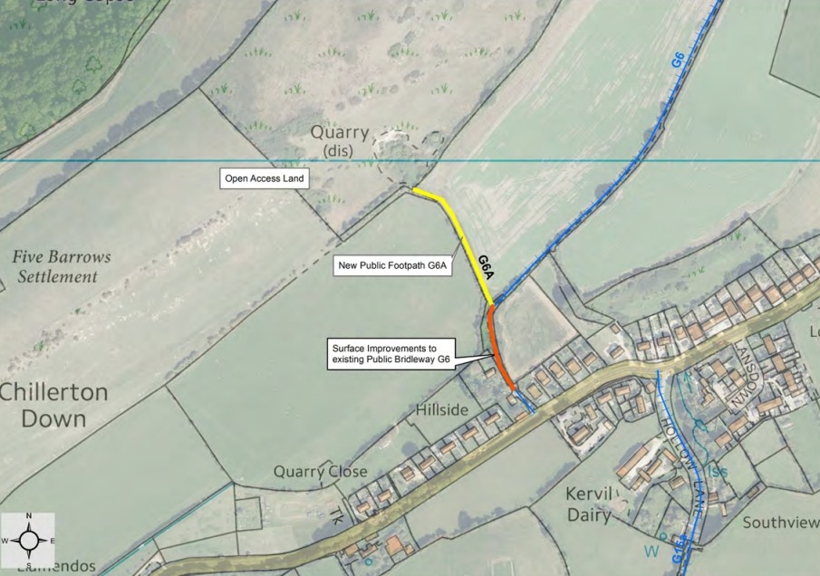 Drawn Chillerton map with improvements highlighted